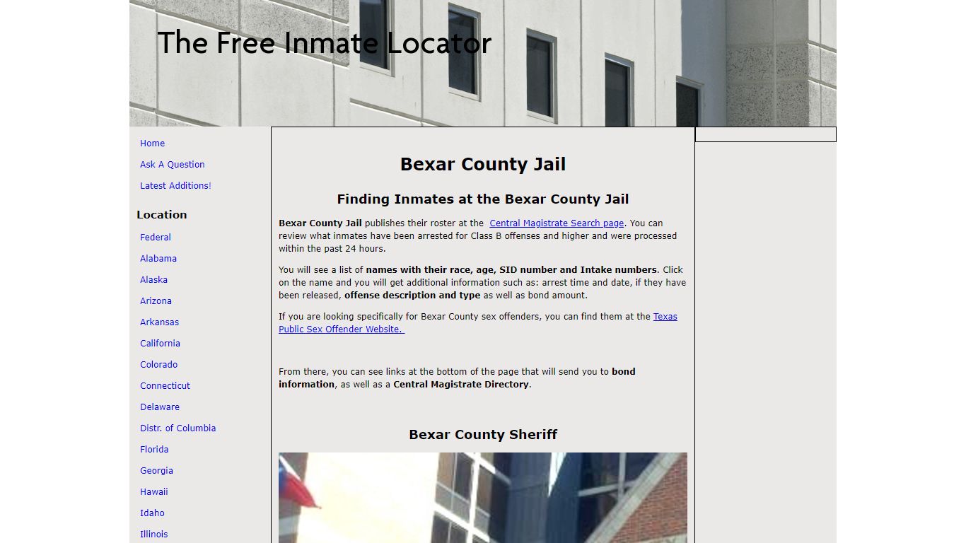 Bexar County Jail Inmate Search - The Free Inmate Locator